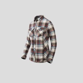 Camisa mujer Marigold - Motivo a cuadros pradera brumosa - Helikon