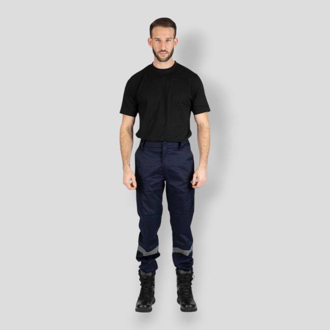 Calça de Segurança contra Incêndio com elastano SAFETY - Azul-marinho - Nine Worths