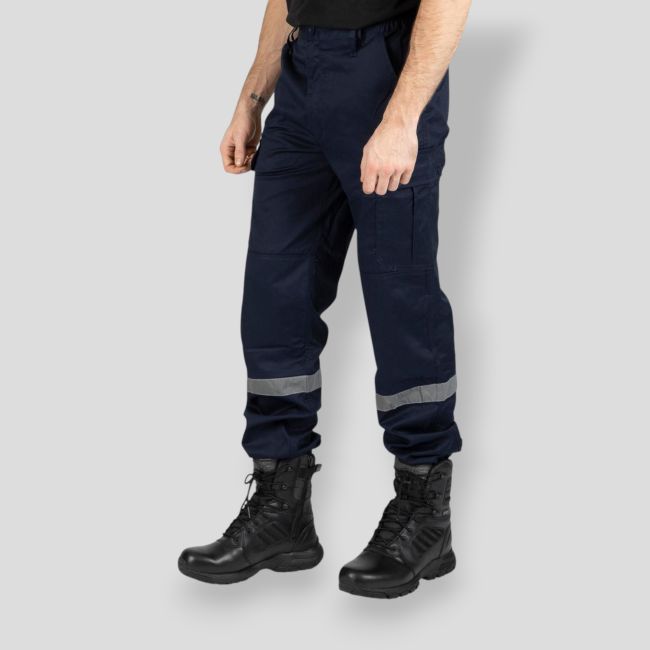 Spodnie ochronne przeciwpożarowe z elastanem SAFETY - Granatowy - Nine Worths
