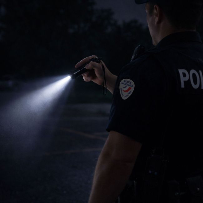 Linterna táctica LED recargable (1 000 lúmenes) - Negro - Patrol Equipement