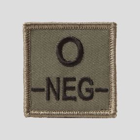 Vierkante patch 3D stof bloedgroep O- met klittenband - Olijfgroen