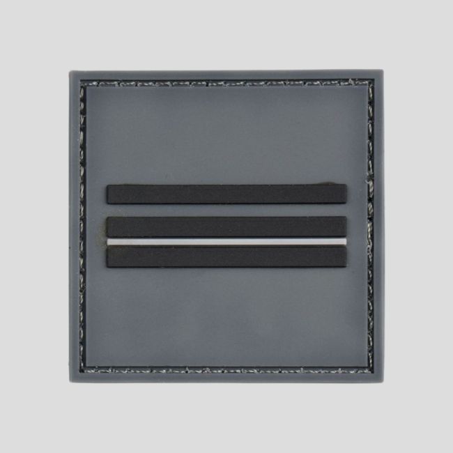 Galon de poitrine PVC avec velcro PM basse visibilité fond gris - Chef de Police