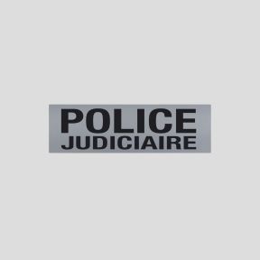 Bandeau d'identification rétro-réflechissant fond gris Police Judiciaire 10x30 - Patrol Equipement