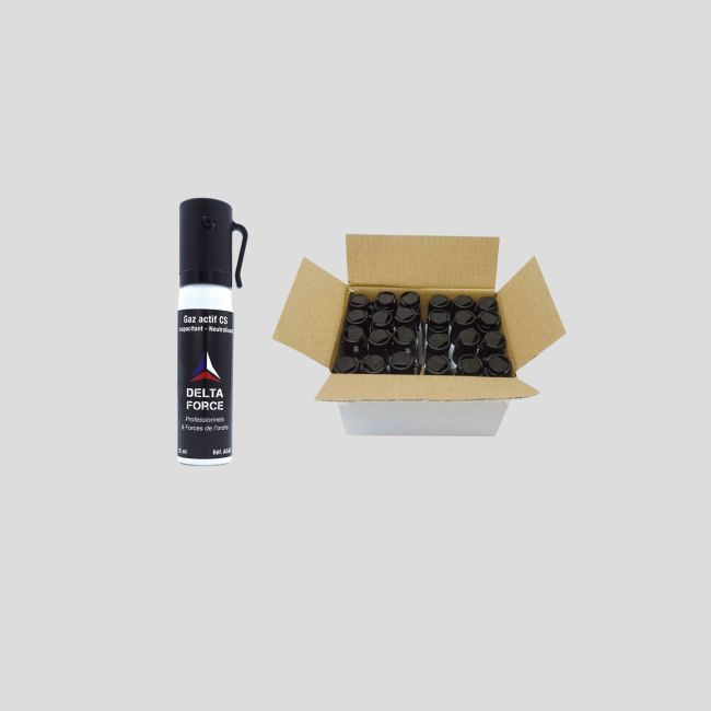Zestaw 24 aerozoli antynapadowych Gaz CS - 25ml - Patrol Equipement
