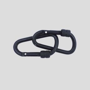 Lot de 10 mousquetons en aluminium 8cm - Noir - OPEX