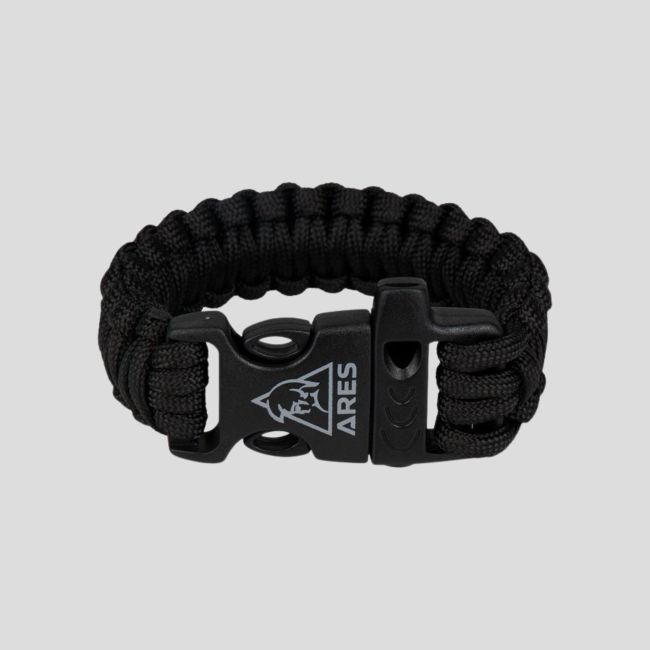 Pulsera paracord 22 mm - Negro - Ares