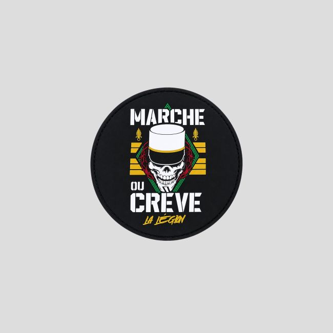 Patch PVC rotondo Legione Straniera Marcia o Crepa - Nero - OPEX