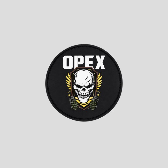 Patch PVC rond Crâne Grenades - Noir - OPEX