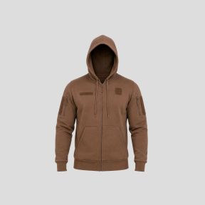 Militär-Sweatshirt Spider mit Reißverschluss und besticktem Klettverschluss Französische Armee - Coyote - OPEX
