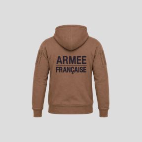 Sudadera militar Spider con cremallera y velcro bordado Ejército Francés - Coyote - OPEX