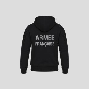Sudadera militar Spider con cremallera y velcro bordado Ejército Francés - Negro - OPEX