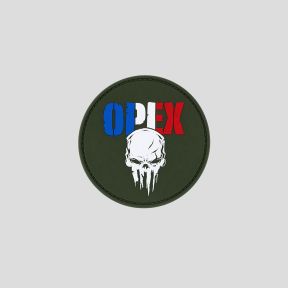 Patch PVC redondo Calavera Francia - Verde Oliva - OPEX