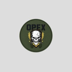 Patch PVC redondo Crânio Granadas - Verde Olive - OPEX