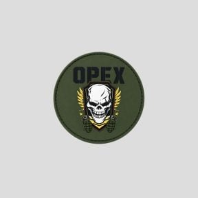 Patch PVC rond Crâne Grenades - Vert Olive - OPEX