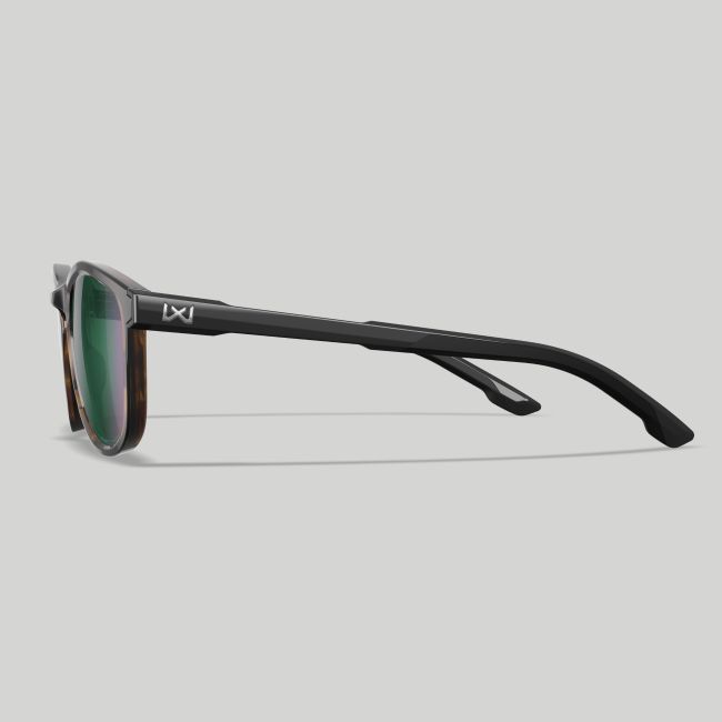 Gafas de sol Bravo (lentes Captivate™ polarizados y espejo Verde) - Marrón Jaspeado/Negro - Wiley X