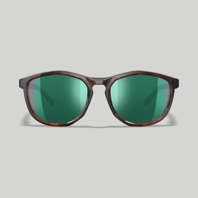 Gafas de sol Bravo (lentes Captivate™ polarizados y espejo Verde) - Marrón Jaspeado/Negro - Wiley X