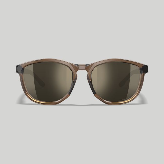 Lunettes de soleil Bravo (verres Captivate™ miroirs Gris Tungstène) - Tan Transparent/Noir - Wiley X