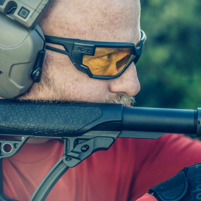 Óculos de proteção balística Type-X (lentes Âmbar) - Preto - Mechanix