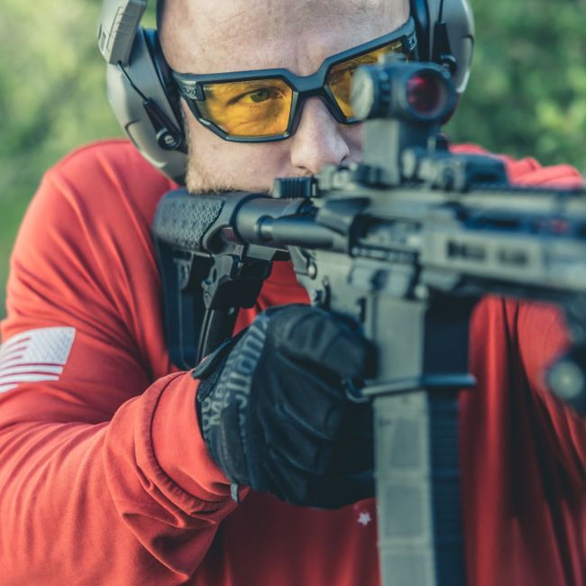 Ballistische veiligheidsbril Type-X (amber glazen) - Zwart - Mechanix