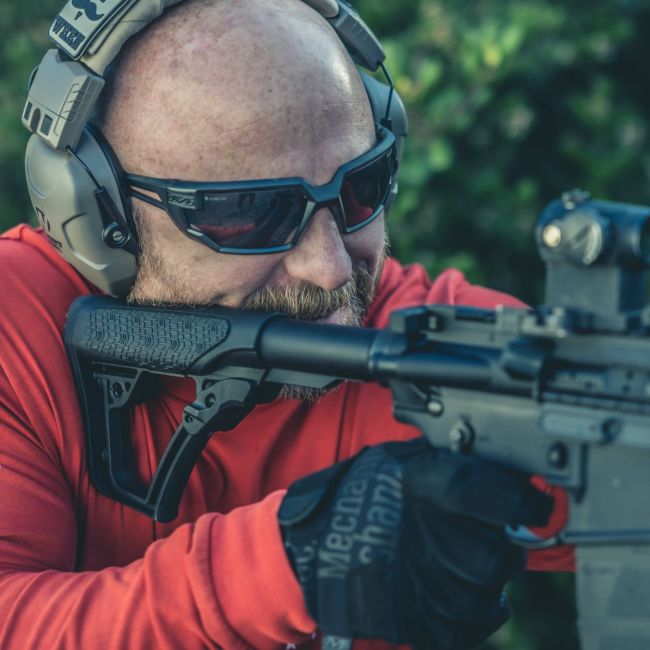 Occhiali di protezione balistica Type-X (lenti Fumé) - Nero - Mechanix
