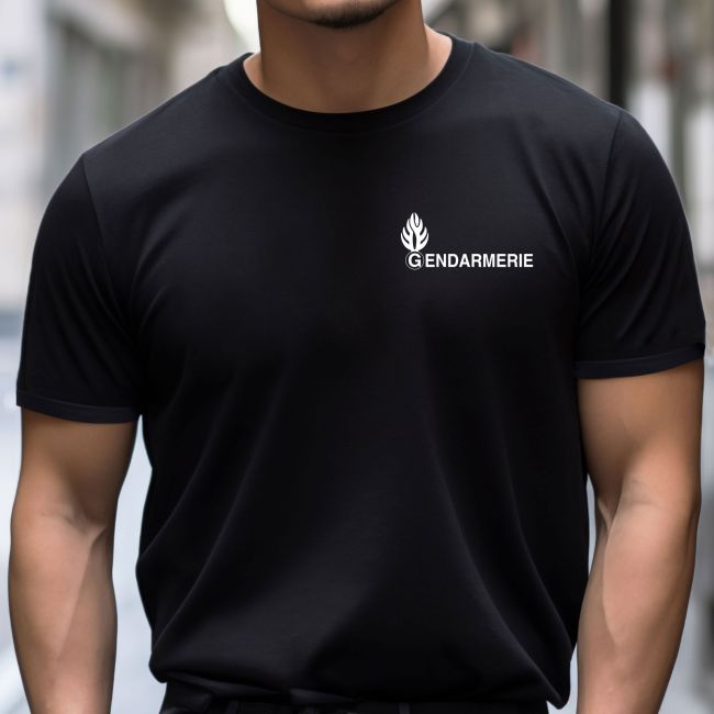 T-shirt sérigraphié Gendarmerie - Noir - Patrol Equipement