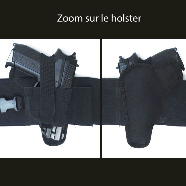 Ceinture port discret avec holster - Noir - Patrol Equipement