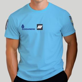 T-shirt Cooldry avec velcro Gendarmerie - Bleu Ciel - Patrol Equipement