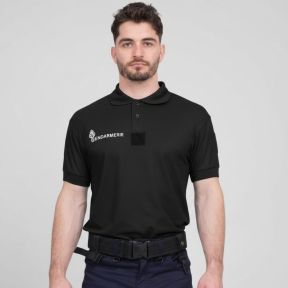Polo à manches courtes Cooldry avec velcro Gendarmerie - Noir - Patrol Equipement