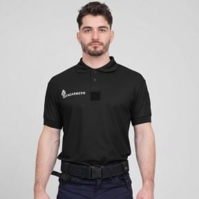 Polo à manches courtes Cooldry avec velcro Gendarmerie - Noir - Patrol Equipement