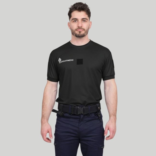 T-shirt Cooldry met klittenband Gendarmerie - Zwart - Patrol Equipement