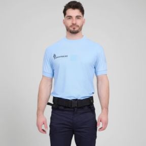 T-shirt Cooldry z rzepem Gendarmerie - Błękitny - Patrol Equipement