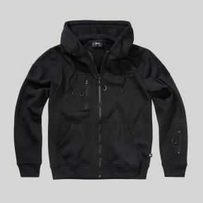 Sweat à capuche zippé tactique - Noir - Brandit