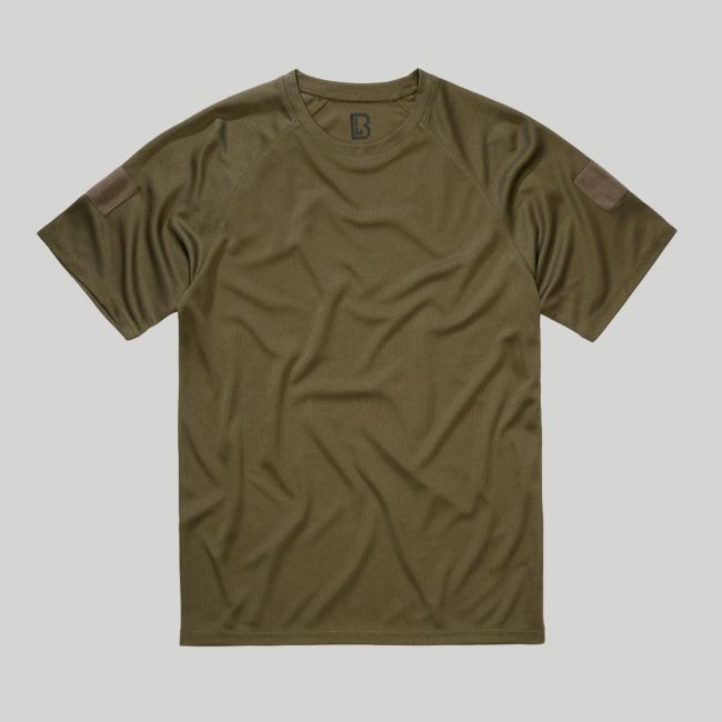 T-Shirt Quickdry mit Klettverschluss - Olivgrün - Brandit