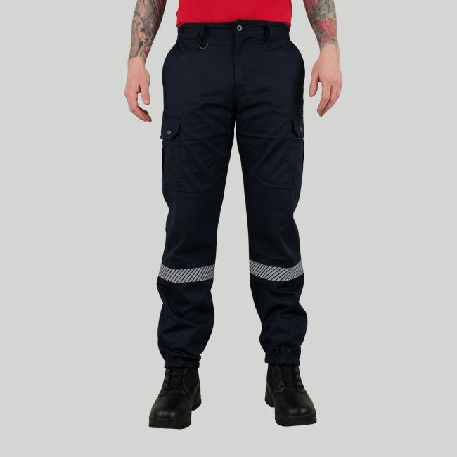 Calças de Segurança contra Incêndios com elastano SECURITY - Azul Marinho - Force Series