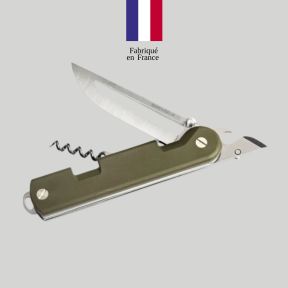 Couteau Baroudeur (lame évidée) + couverts - Kaki - TB Outdoor