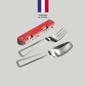 Coltello Baroudeur + posate - Rosso - TB Outdoor
