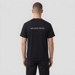 Retroreflektierendes T-Shirt Sécurité Privée - Schwarz - Patrol Equipement
