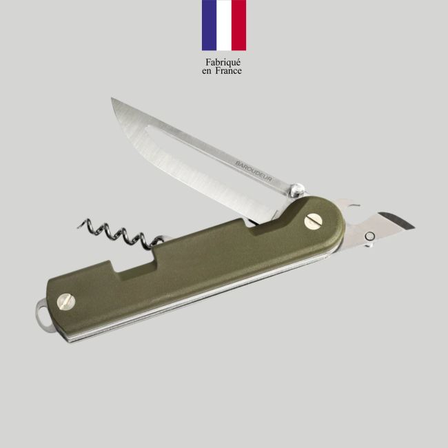 Nóż Baroudeur (ostrze drążone) + sztućce - Khaki - TB Outdoor