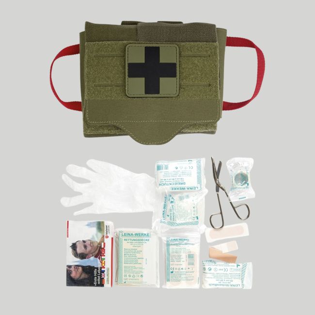Pochette IFAK Quick Draw remplie (25 pièces) - Vert Olive - Mil-Tec