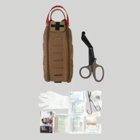 Pochette IFAK Rapid remplie (28 pièces) avec ciseaux - Coyote Foncé - Mil-Tec