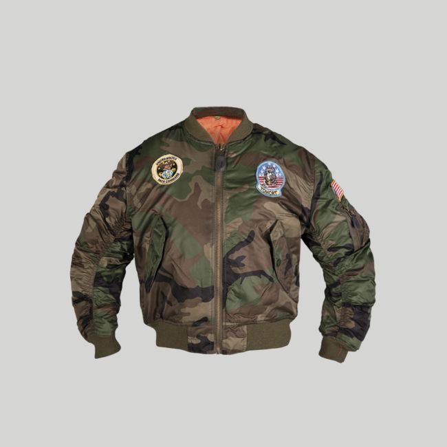 Blouson bomber MA1 avec badges enfant - Woodland - Mil-Tec