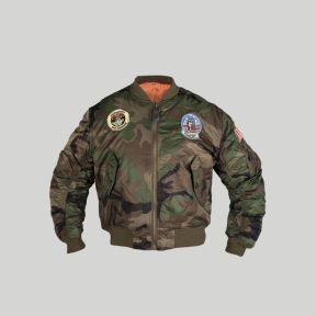 Giubbotto bomber MA1 con badge bambino - Woodland - Mil-Tec