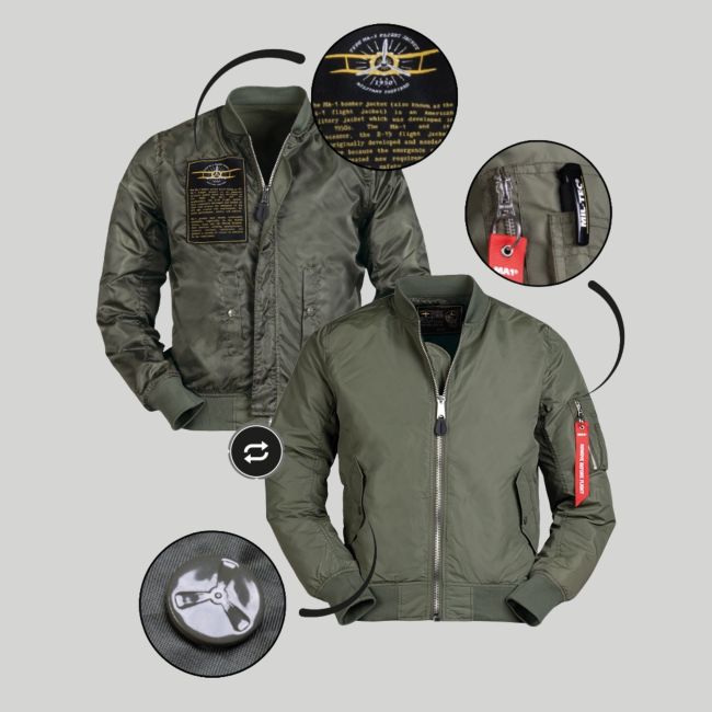 Kurtka bomber MA1 letnia - Oliwkowa zieleń - Mil-Tec