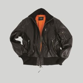 Blouson en cuir pilote BW - Noir - Mil-Tec