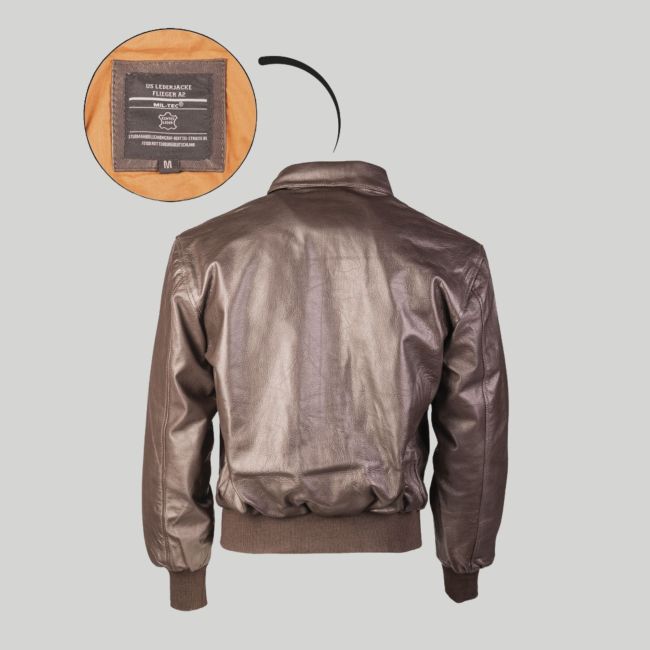Leren pilotenjack US A2 - Mil-Tec