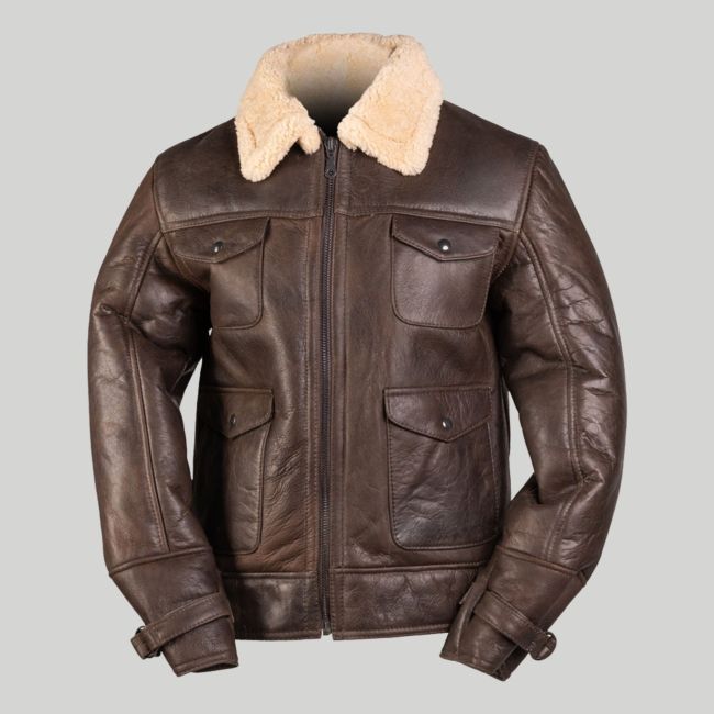 Leren pilotenjack US Navy A4 - Mil-Tec