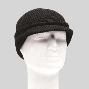 Gorro US poliacrílico con visera - Negro - Mil-Tec