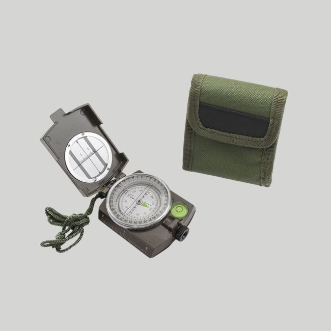 Boussole métallique avec étui - Vert Olive - Mil-Tec