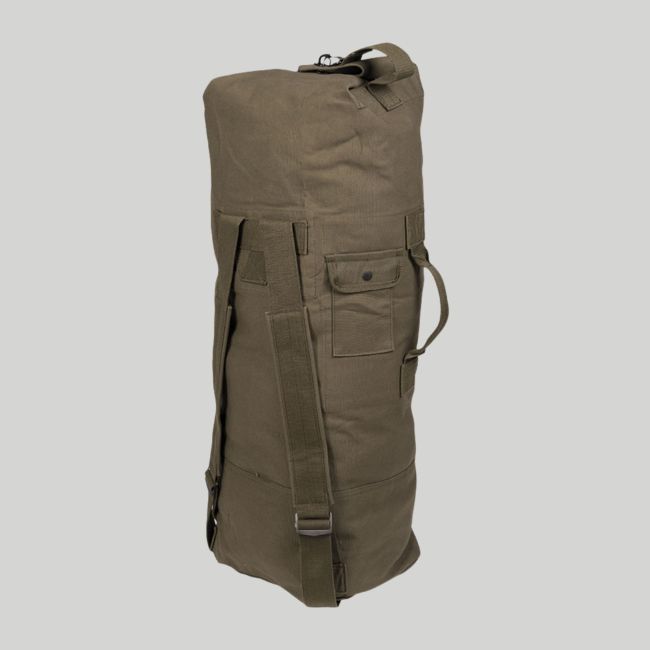 Borsa da viaggio con spallacci in cotone Marine US 75L - Verde Oliva - Mil-Tec