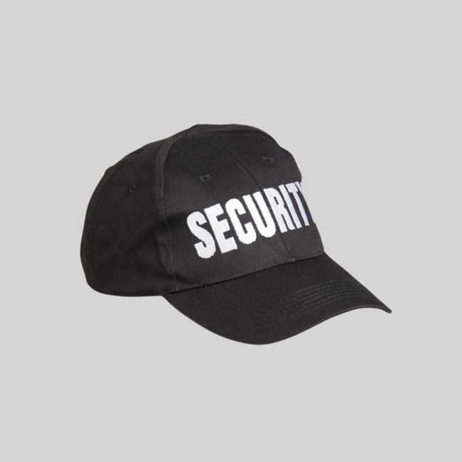 Gorra de béisbol bordada SECURITY - Negro - Mil-Tec